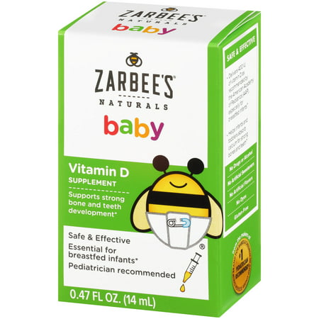 Zarbees Naturals Baby Vitamin D Supplement 0 47 Fl Ounces