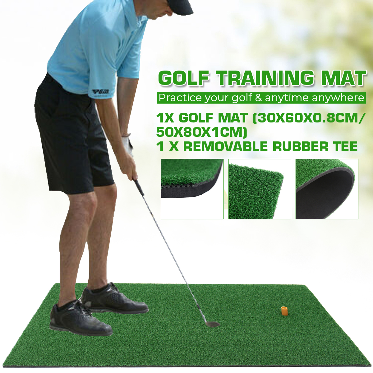 Portable Golf Training Cutting Mat Indoor Backyard Golf Practice