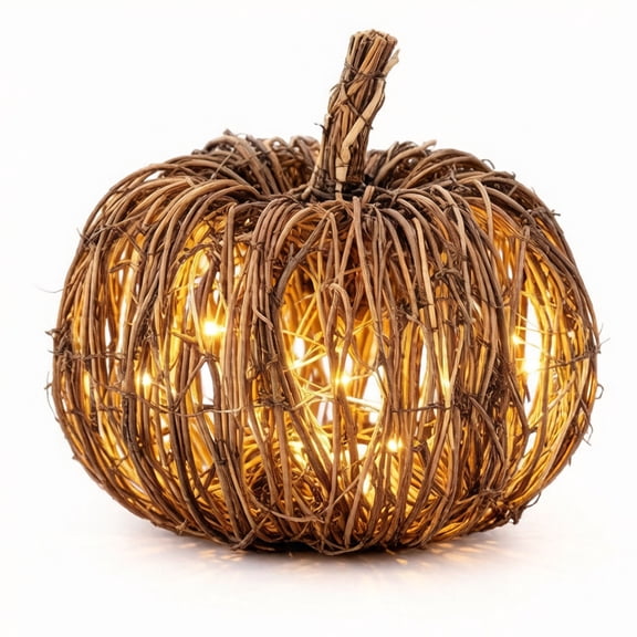 Halloween Pumpkin Rattan Ornaments Artificial Wicker Pumpkin Rattan Fall Halloween Centerpieces,Wicker Woven Pumpkins For Porch Outdoor,Farmhouse Harvest Table Decor, Thanksgiving Tabletop Decoration