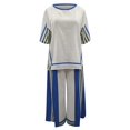 thumbnail image 6 of LEKODE Short Sleeve Pullover Tops and Wide Leg Pants two piece sets for women summer lounge sets for women Sweatshirt Wide Leg Sweatpants women track suits 2 piece set Blue 3XL, 6 of 6