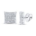 thumbnail image 1 of Boucles d'Oreilles Rondes en Or Blanc 14kt pour Femmes, Cerf-Volant Carré, 1/6 Cttw, 1 of 1