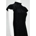 thumbnail image 3 of Adrianna Papell High Neck Cap Sleeve A-Line Zpper Back Burnout Dress-BLACK, 3 of 4