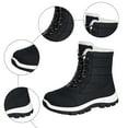 thumbnail image 3 of Mid Calf Snow Boots for Women Cold Weather Fuzzy Thicken Fleece Lined Non Slip Skiing Ski Hiking Winter Booties Black Size 8.5, 3 of 5