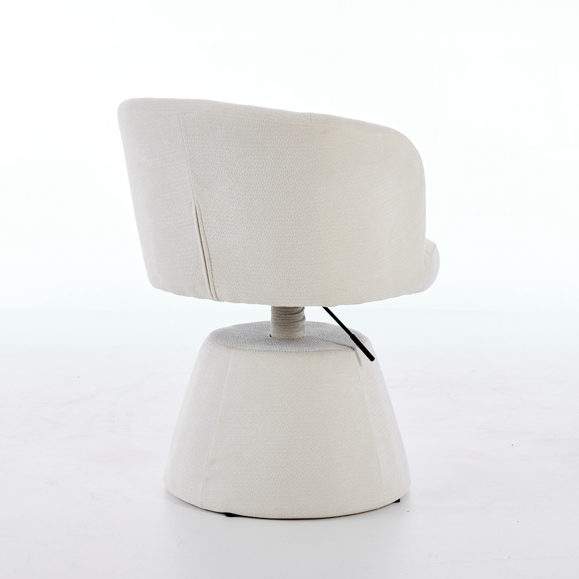 Adjustable Height 360-Degree Swivel Bar Stool with Chenille Upholstery, Ergonomic Vanity and Dining Chair for Kitchen Island, Beige