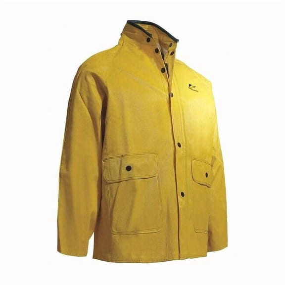 Onguard Collared Rain Jacket,Yelw,Ribbed PVC,M 7603200