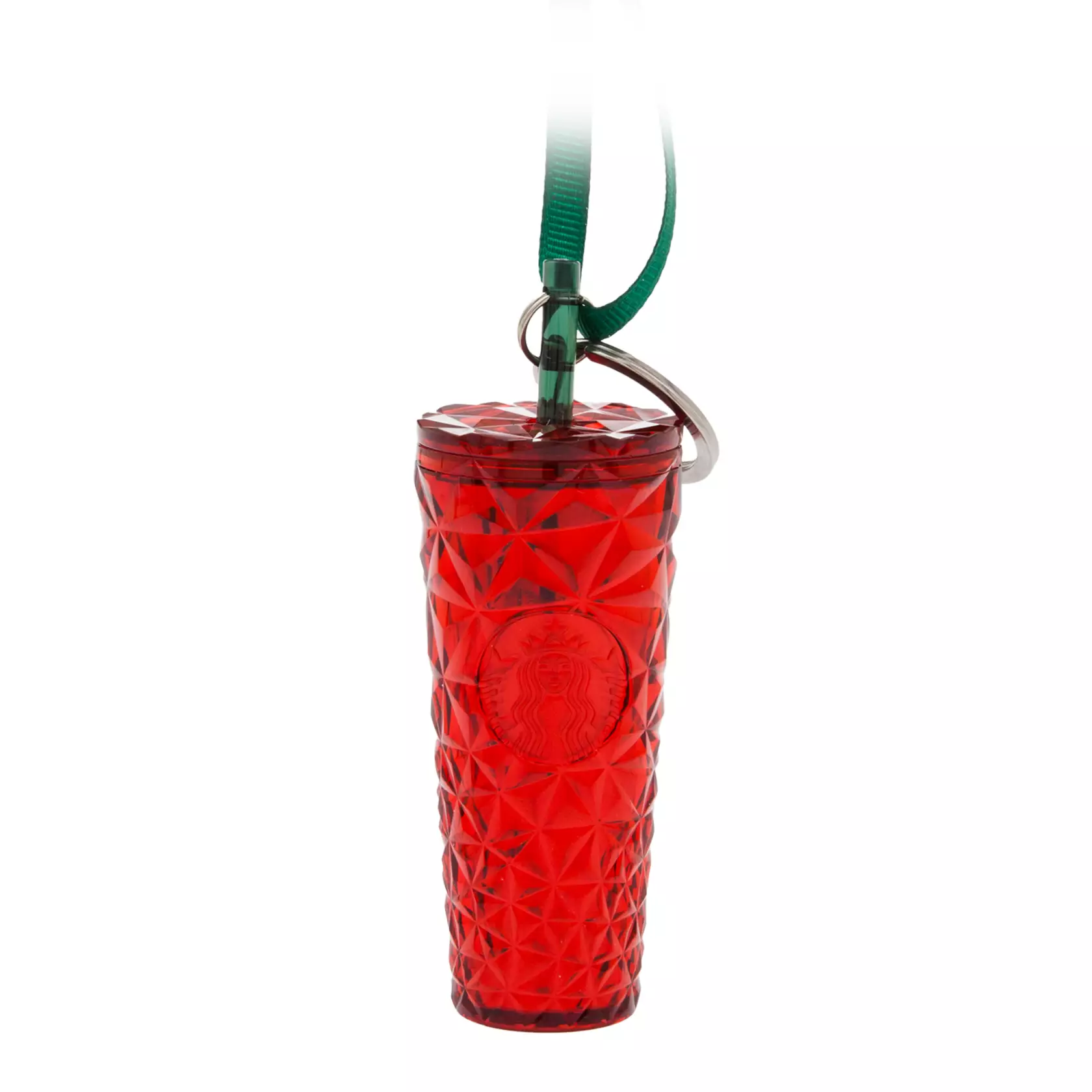 Disney Fantasyland Castle Holiday Starbucks Bling Keychain, Red, 1