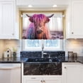 thumbnail image 6 of Coolnuti Highland Cow Colorful Valances for Windows 36 Inch Small Window Blackout Valance Curtains Rod Pocket Window Curtains Treatment for Kitchen Bathroom Cafe, 1 Panel Home Decor, 6 of 7