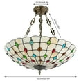thumbnail image 2 of Tiffany Style Hanging Pendant Lamp Stained Glass Ceiling Light Pendant Fixture, 2 of 10