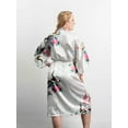 thumbnail image 2 of Medium Length Womens Robes, Sizes 2 to 18, Bride and Bridesmaid Robe - Floral Sleepwear, 2 of 8