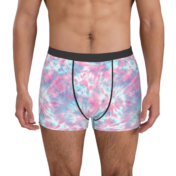 Balery Tie Dye Calzoncillos bóxer para hombre, ropa interior de algodón suave y transpirable con cinturilla de nailon-Small