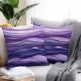 thumbnail image 2 of Abstract Ombre Purple Wave Outdoor Pillow Covers Pack of 2 Purple Stripes Waterproof Throw Pillow Covers Decorative Cushion Cases for Patio Garden Tent Balcony Couch 20x20 inch, 2 of 8