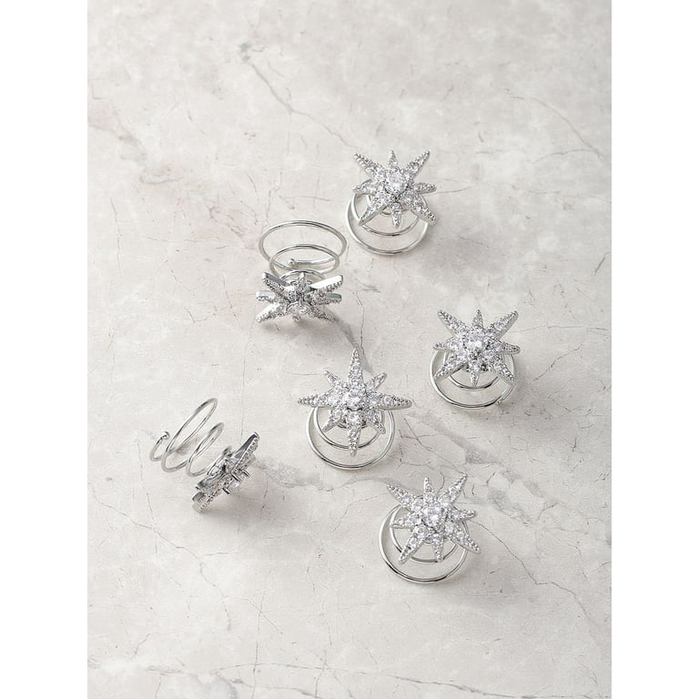 Believe by Brilliance Silver-Plated Hair Coils with Star Motif and