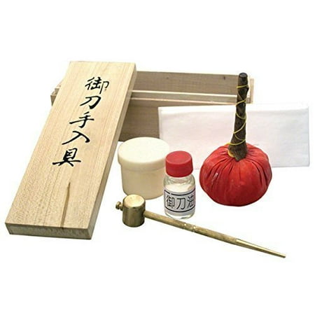 Japanese Samurai Katana Sword Maintenance Cleaning Kit, This is a full Japanese sword cleaning kit with a traditional wooden storage box By Ace Martial Arts (Best Samurai Swords For Sale)