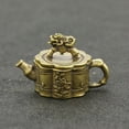 thumbnail image 3 of Brass Miniature Small Ornament Good Luck Pixie Covered Teapot Incense Burner 1pc, 3 of 20