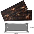 thumbnail image 2 of Body Pillow Cover 21x54 inches Vintage Library Bookshelf Satin Pillow Case Cover with Zipper Soft Breathable Long Pillowcase for Hair and Skin, 2 of 6