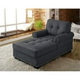 thumbnail image 2 of Bowery Hill Modern Linen Fabric Indoor Chaise Lounge in Gray, 2 of 12