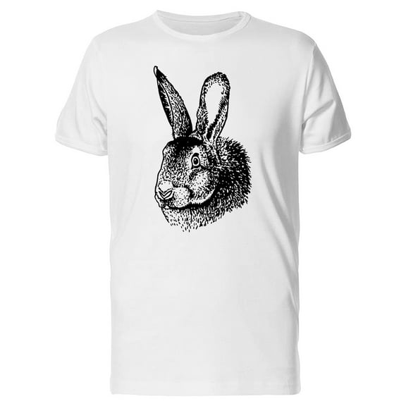 Graphic Portrait Cute Bunny T-Shirt Men -Image by Shutterstock, Male Small