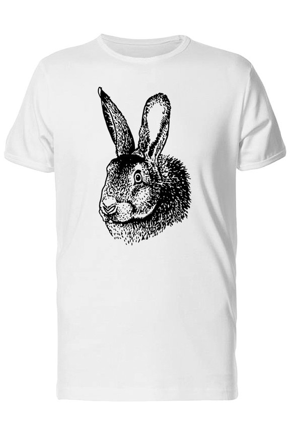 Graphic Portrait Cute Bunny T-Shirt Men -Image by Shutterstock, Male Small
