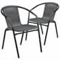 thumbnail image 2 of (2 pack) BizChair Lila Indoor/Outdoor Stacking Rattan Patio Chairs, Set of 2, Gray, 2 of 12