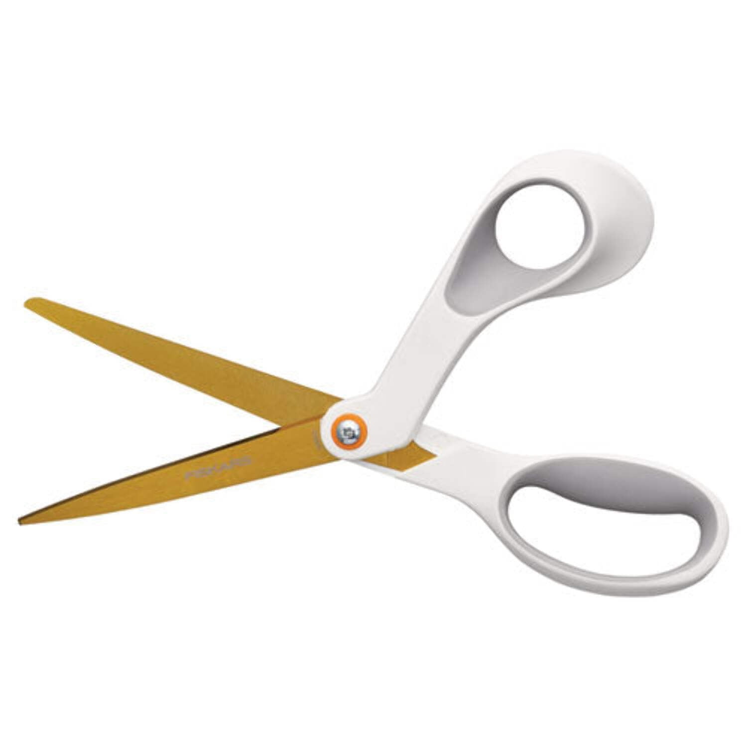 SoftGrip Titanium Scissors 8" Long 4" Cut Length Offset White Handle 1069766