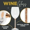 thumbnail image 2 of Sparkles Home Rhinestone Wine Glasses with Crystal-Filled Stems - Set of 2 in Gift Box, 2 of 7
