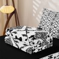 thumbnail image 5 of jejeloiu Preppy Bow Zipper Twin Comforter Sets with Fitted Sheet and 2 Pillowcases For Men Women,Classic Pattern Zipper Bedding Set,Black White,Black Reversible,4-Piece, 5 of 7