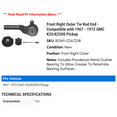 thumbnail image 2 of Front Right Outer Tie Rod End - Compatible with 1967 - 1972 GMC K25/K2500 Pickup 1968 1969 1970 1971, 2 of 2