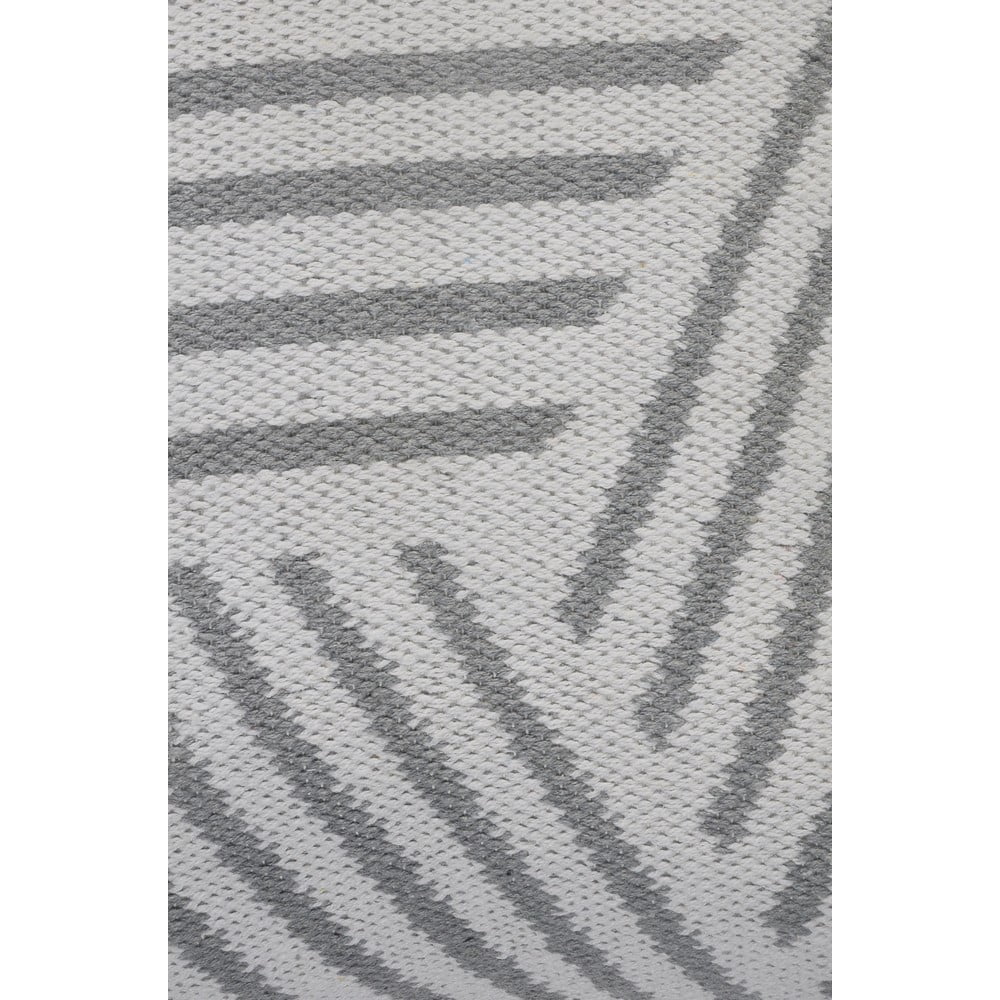 Ox Bay 20" x 20" Hand-Woven White/ Grey Geometric Organic Cotton Pillow Cover