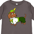 thumbnail image 4 of Inktastic Cute brown dachshund in traditional German costume Boys or Girls Long Sleeve Toddler T-Shirt, 4 of 5