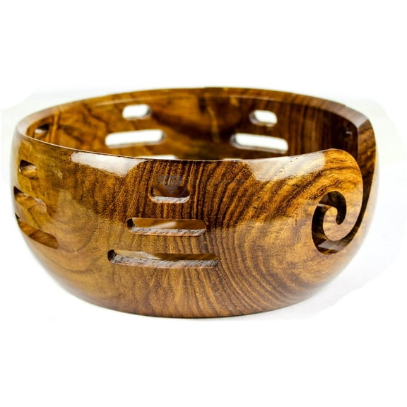 Nagina International New Handmade Yarn Storage Functional Bowl with Innovative Yarn Dispensing Curl | Knitting & Crocheting Accessories (Medium)