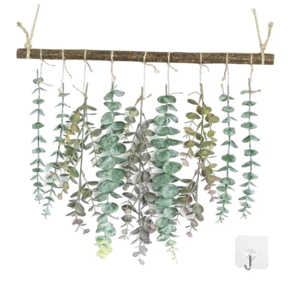 1 pieza de eucalipto artificial para decoración de pared, enredaderas de eucalipto falsas para colgar en la pared. 17x12 pulgadas