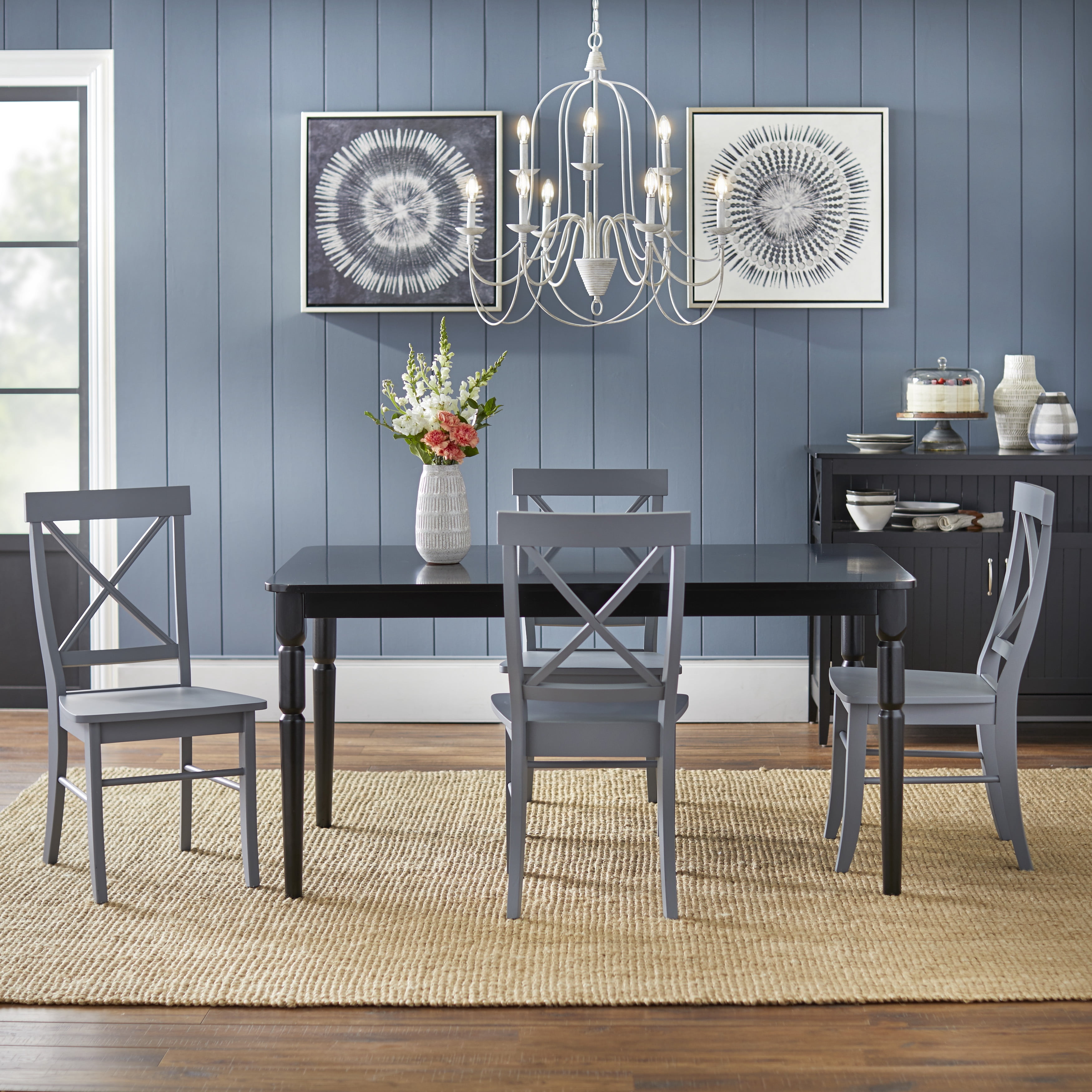 Albury Dining Chairs, Rubberwood Cross Back, Brown/Multiple Colors (Set of 2)
