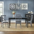 thumbnail image 6 of Albury Dining Chairs, Rubberwood Cross Back, Brown/Multiple Colors (Set of 2), 6 of 7