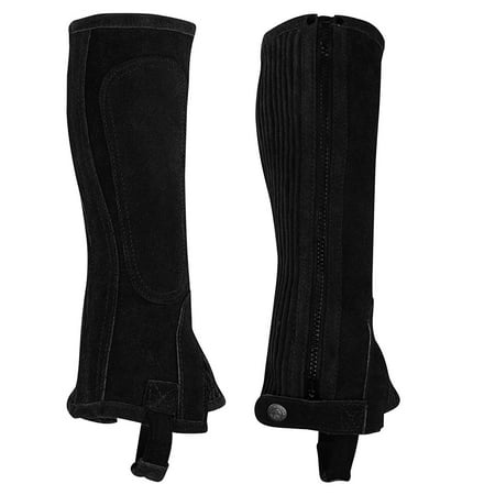 Perri's Children's Zipper Half Chaps (XS, Black, Regular)