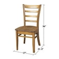 thumbnail image 6 of International Concepts Set of 2 Solid Wood Emily Side Kitchen & Dining Chairs in Pecan, 6 of 7