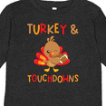 thumbnail image 4 of Inktastic Turkey and Touchdowns Cute Thanksgiving Football Design Boys or Girls Long Sleeve Toddler T-Shirt, 4 of 5
