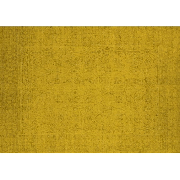 Ahgly Company Indoor Rectangle Oriental Yellow Industrial Area Rugs, 2' x 4'