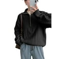 thumbnail image 2 of Women'S Sweaters Fall Winter Quarter Zip Casual Ribbed Cable Knit Pullover Black S, 2 of 7