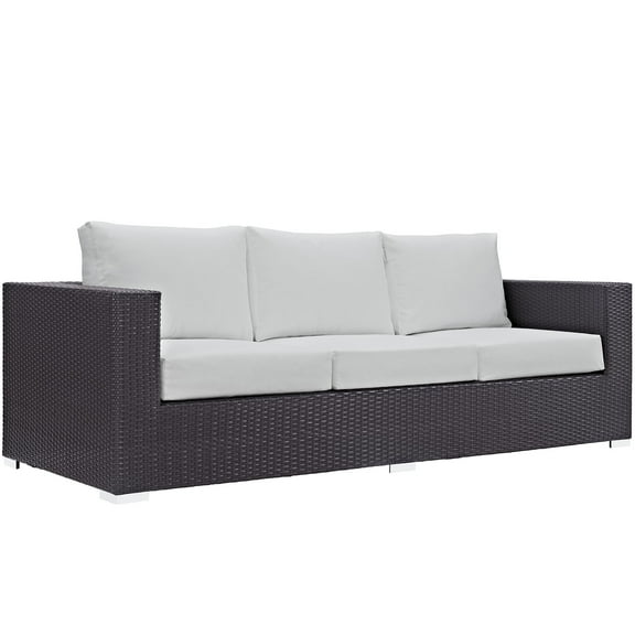 Modern Contemporary Urban Design Outdoor Patio Balcony Sofa, White, Rattan