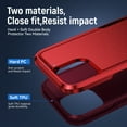 thumbnail image 3 of for iPhone 15 Plus Case, Dual Layers Shell Hard PC + Soft TPU Back Shell Heavy Duty Military Drop Protection Rugged Shockproof Hybrid Case for iPhone 15 Plus, Red/Rose, 3 of 8