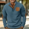 thumbnail image 6 of Gephdiin Long Sleeve Shirts for Men Men's T-Shirts Classic Long Sleeved Collar T Shirt Button Down Shirt Pocket T Shirt Mens Long Sleeve Tee Shirts Graphic Tees Men Corduroy Light Blue Xl, 6 of 9