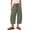 Army Green #30, variant on Womens Linen Pants Drawstring Capri Pants 2026 Wide Leg Beach Cropped Pants Cotton Lightweight Casual Palazzo Pants with Pockets Mint Green 2XL