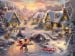 Puzzle en bois 1000 pièces à encastrement pour adultes de 14 ans et plus Ceaco Thomas Kinkade Mickey et Minnie Sweetheart en patinage