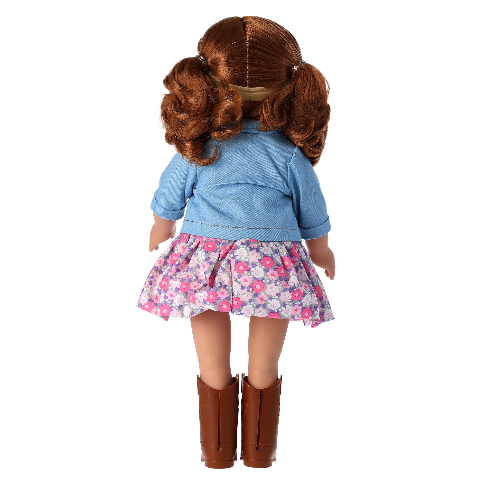 My Life As Peyton 18-Inch Posable Fashion Doll with Red Hair, Green Eyes, Floral Dress, Denim Jacket & Boots