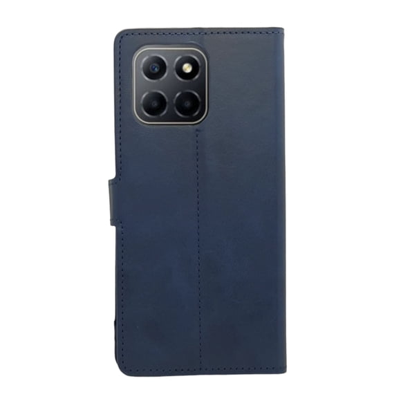 Funda Cartera Suave Para Honor X6 Azul Marino Más 2 Micas