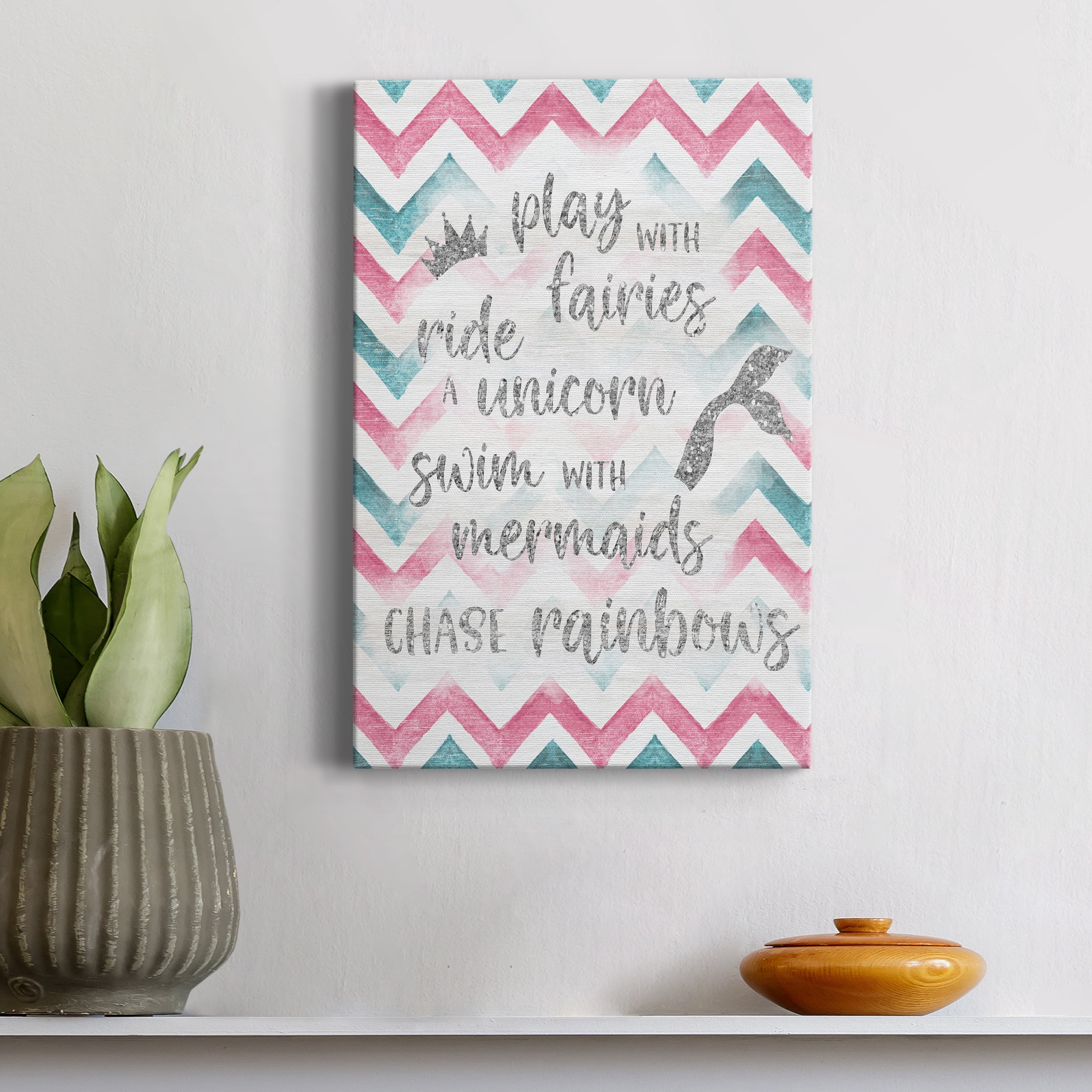 Fairies Unicorns Mermaids Premium Gallery Wrapped Canvas - Ready to Hang - 18 x 27