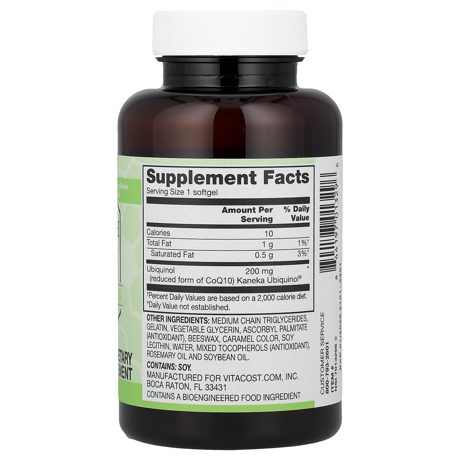 Vitacost Synergy®, Ubiquinol CoQH, 200 mg, 60 Softgels