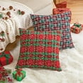 thumbnail image 6 of 2PCS Christmas Plaid Decorative Throw Pillow Covers Snowflake for Sofa Farmhouse Decor,20x20 Inch, 6 of 10