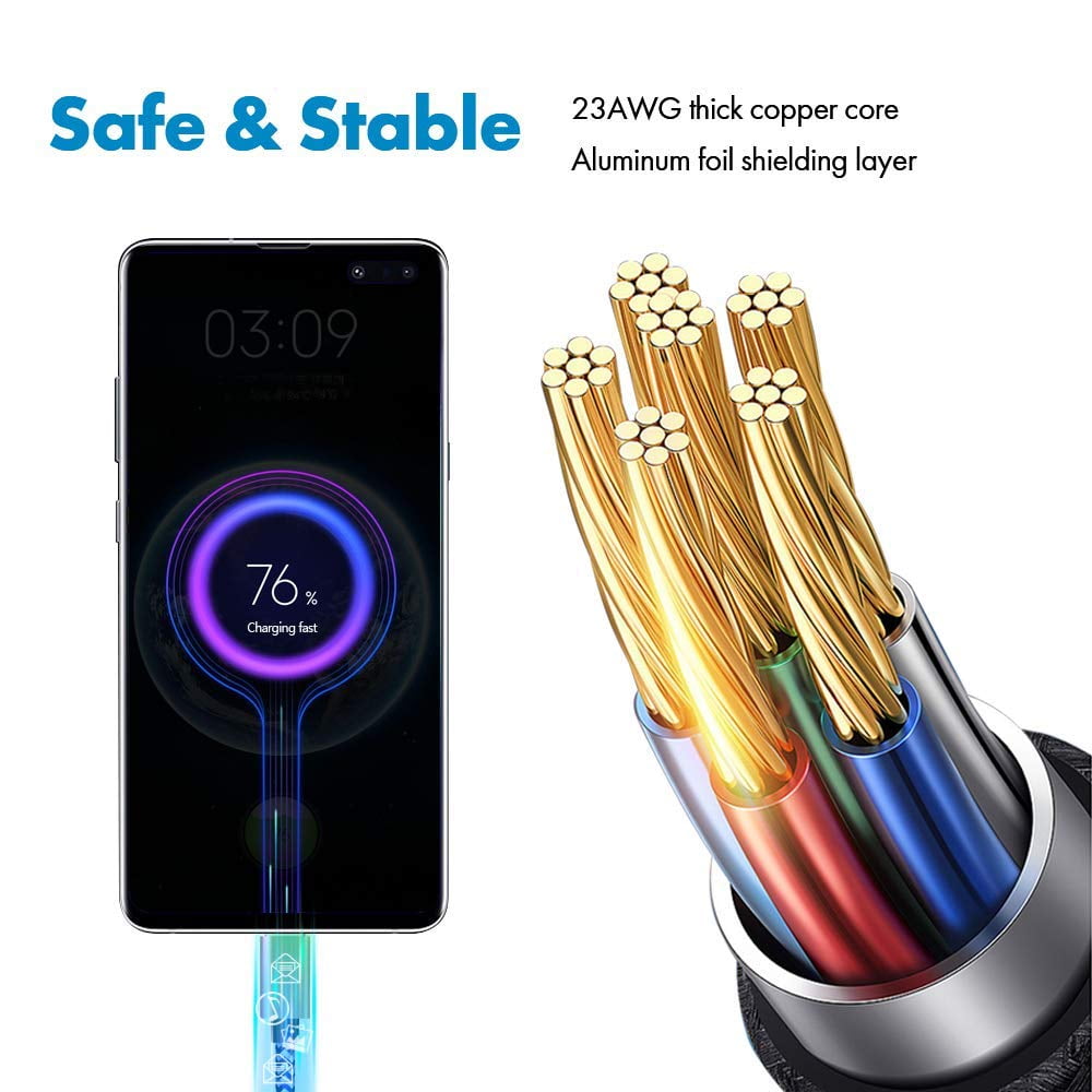 Red LG HTC High Speed 10Gbps USB 3.1 Nylon Braided Data Transfer Lead Fast Charging Cord Compatible with Samsung Galaxy S10/ S9/ S8 Plus Note 9/8 ULTRICS USB Type C Cable 1M Google Pixel