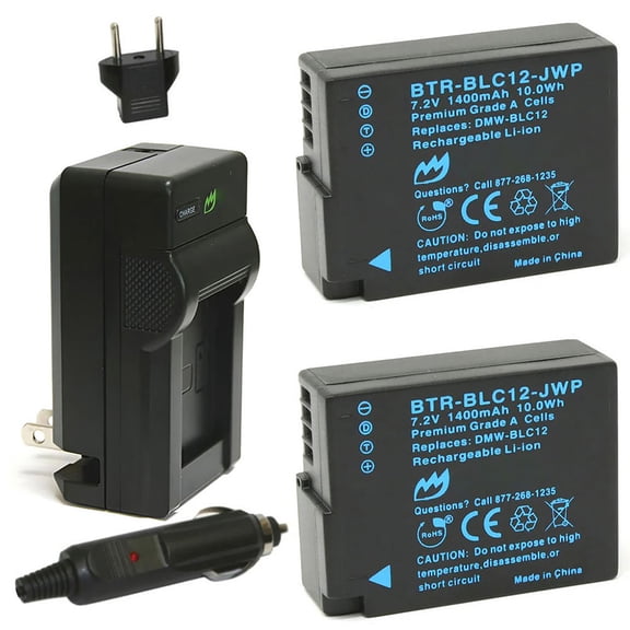 Replacement for Sigma dp2 Quattro Battery (2-Pack, 1400mAh) and Charger